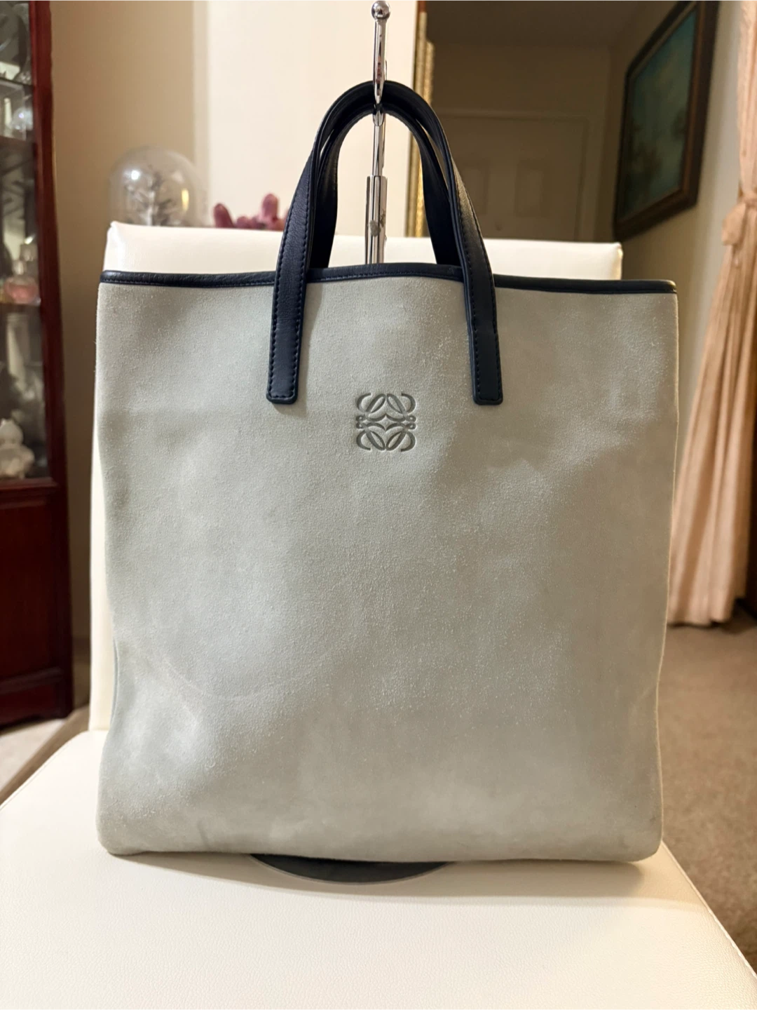 Loewe Anagram Suede Tote Bag