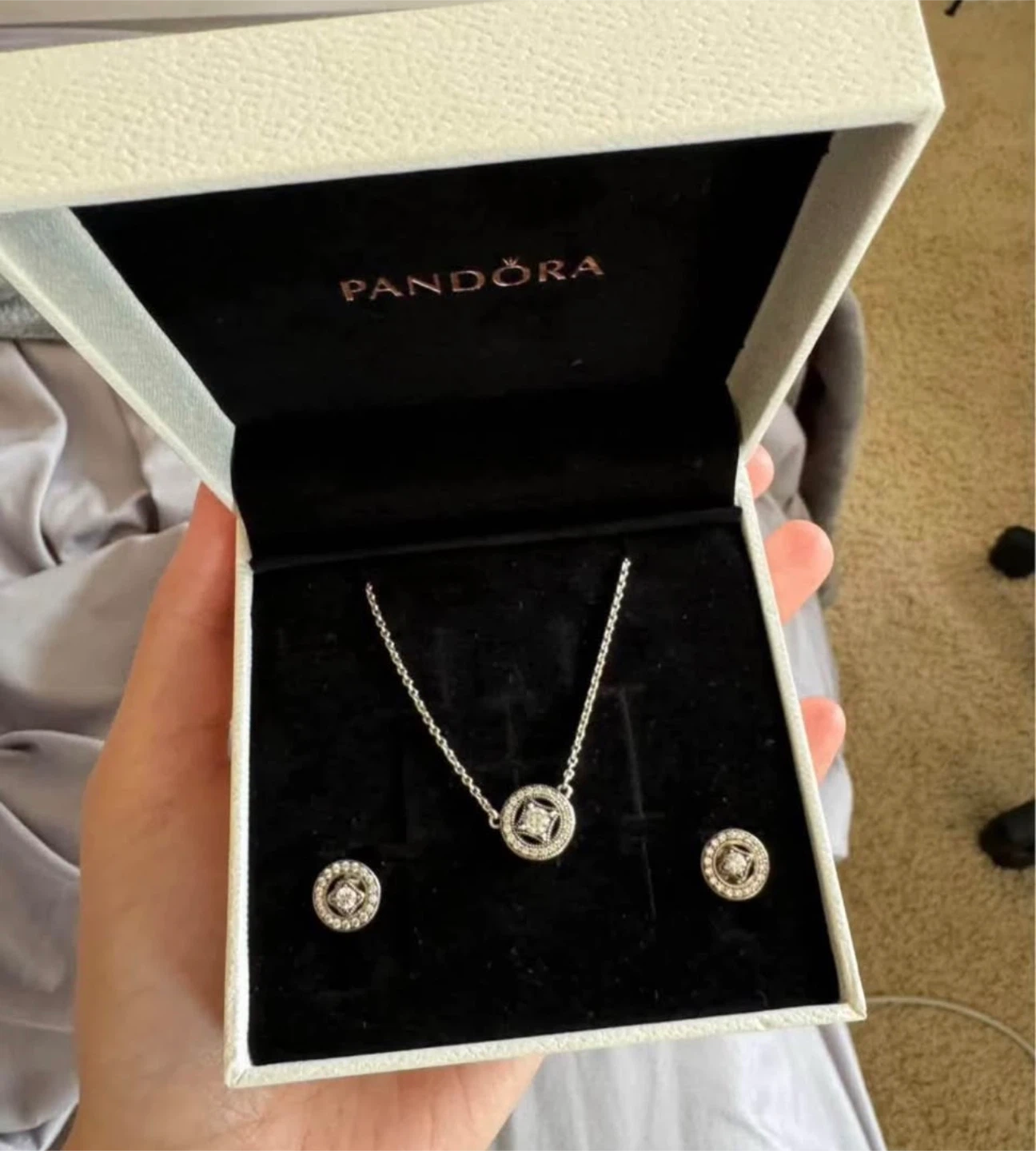Pandora Necklace and Earrings Set
