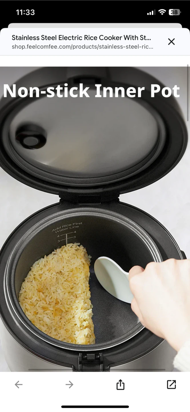 Comfee Stainless Steel Electric Rice Cooker - 4 Cups - photo 3