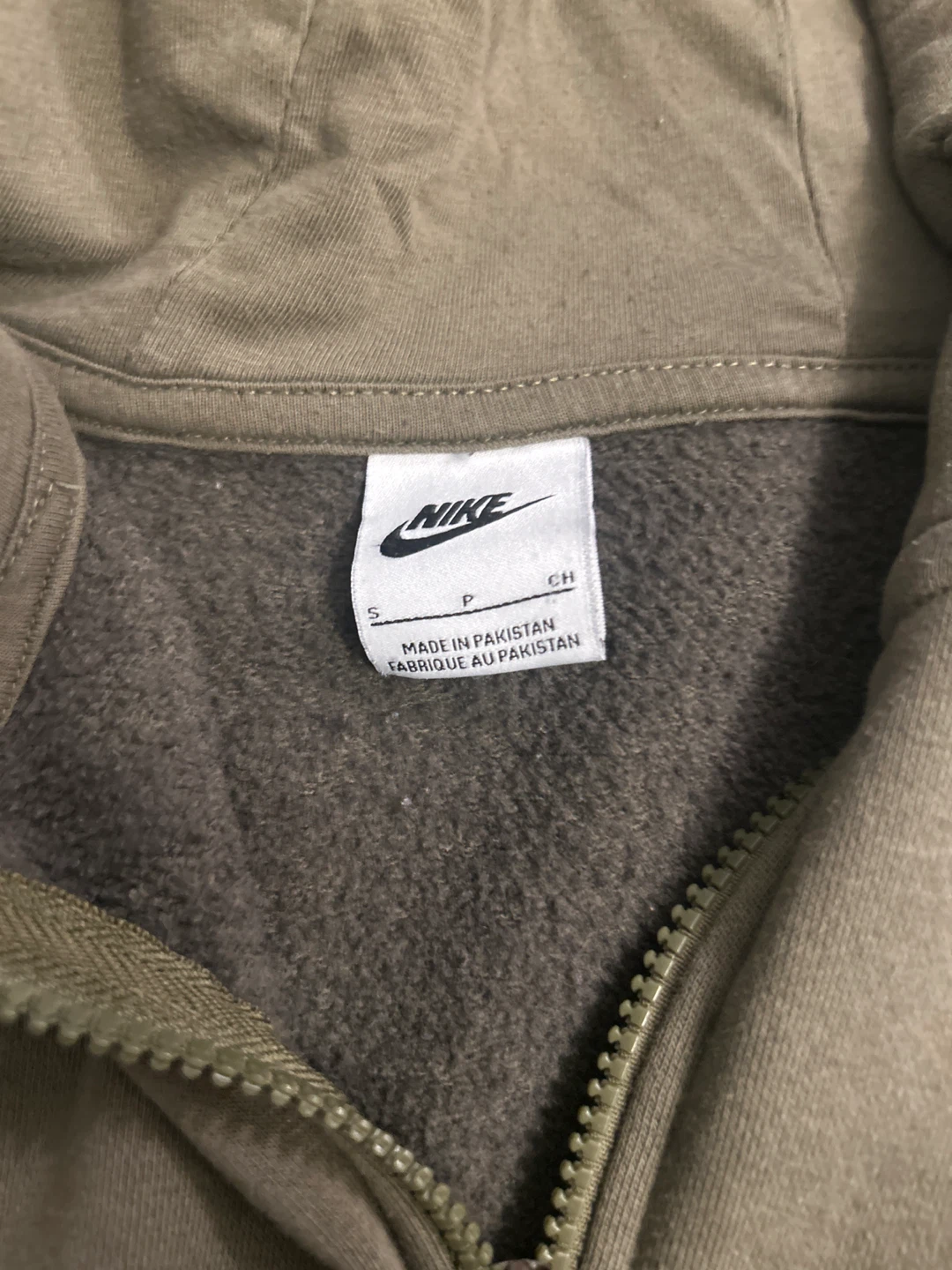Nike Full Zip Hoodie - Olive Green - Size S - photo 2