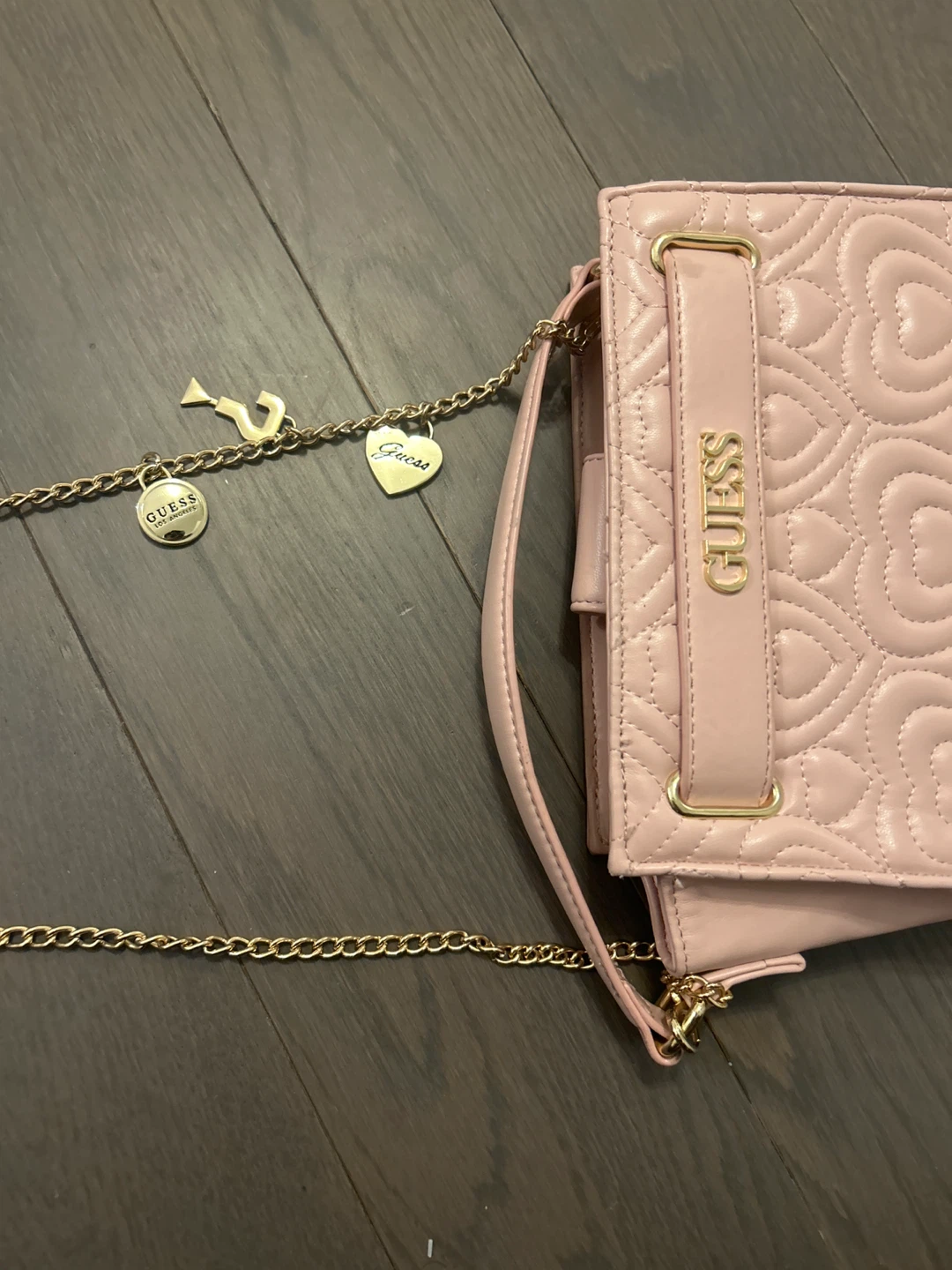 Guess Pink Heart Quilted Crossbody Bag - photo 3