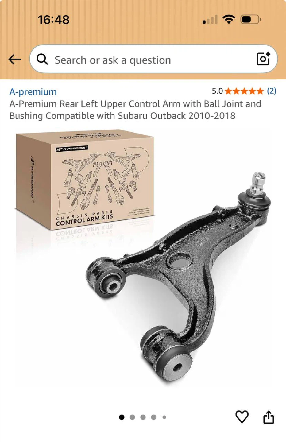 A-Premium Rear Left Upper Control Arm (Subaru Outback