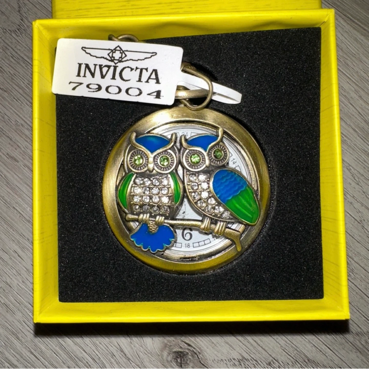 Invicta Vintage Pocket Watch - Owls Rhinestone 47mm - photo 4