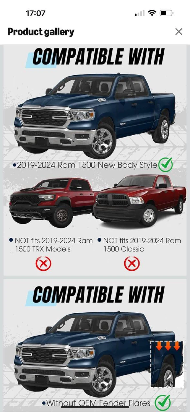 Dacalo Mud Flaps Set (Ram 1500 2019–2024 New Body Style) – NEW - photo 5