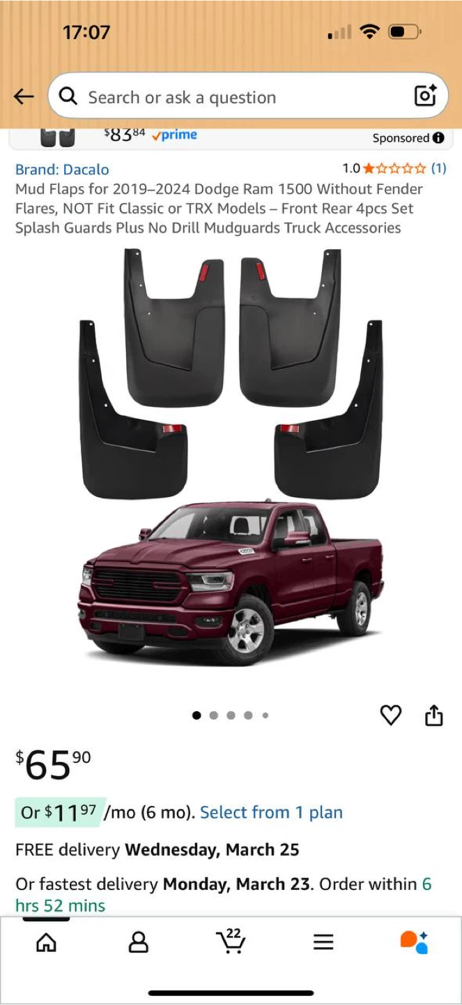 Dacalo Mud Flaps Set (Ram 1500 2019–2024 New Body Style) – NEW