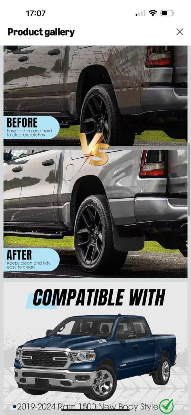 Dacalo Mud Flaps Set (Ram 1500 2019–2024 New Body Style) – NEW - photo 4