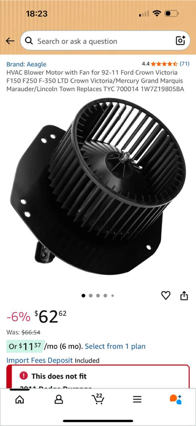 Aeagle HVAC Blower Motor with Fan (Ford / Lincoln / Mercury)