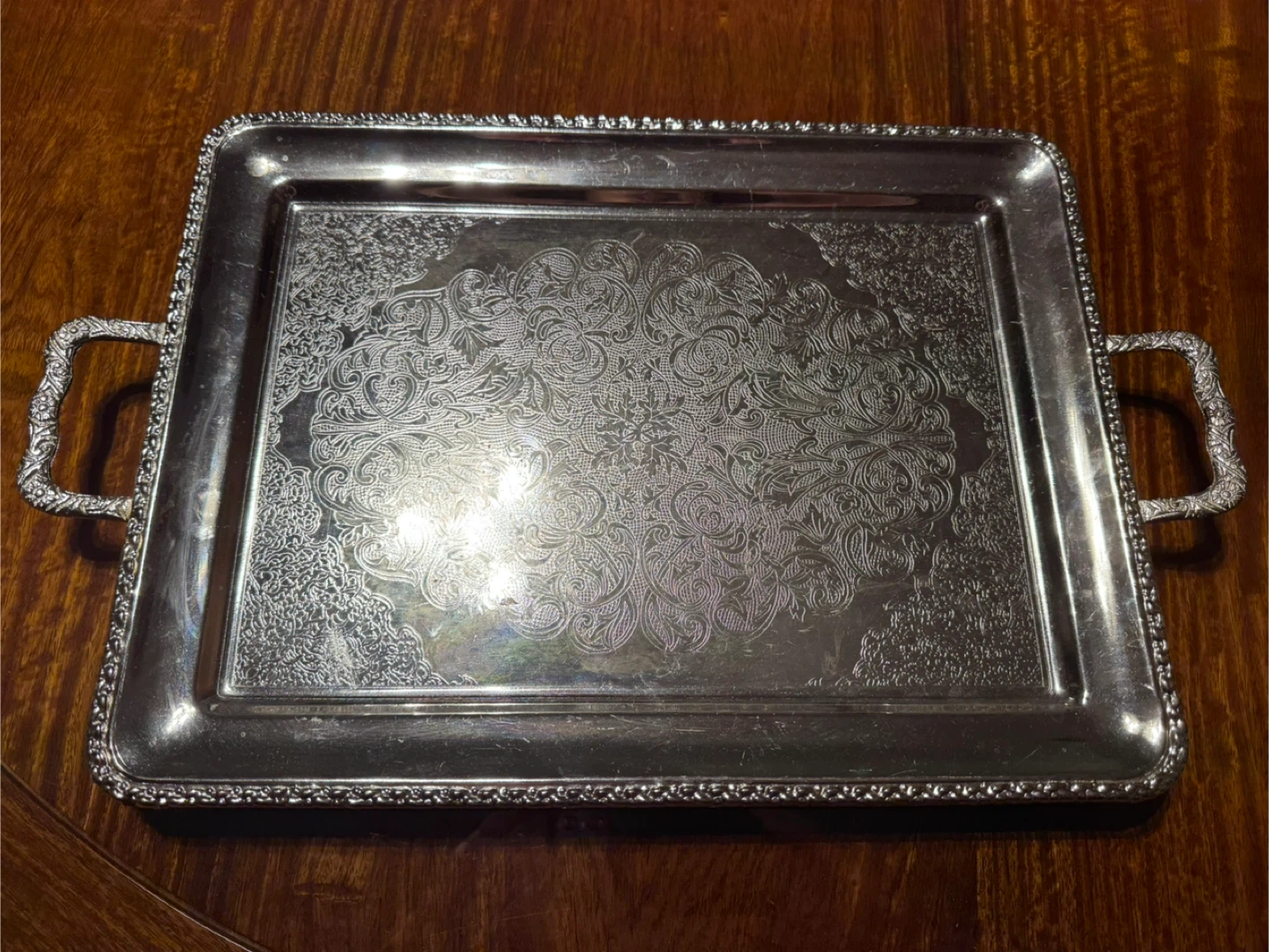 Vintage Silver Plated Serving Tray