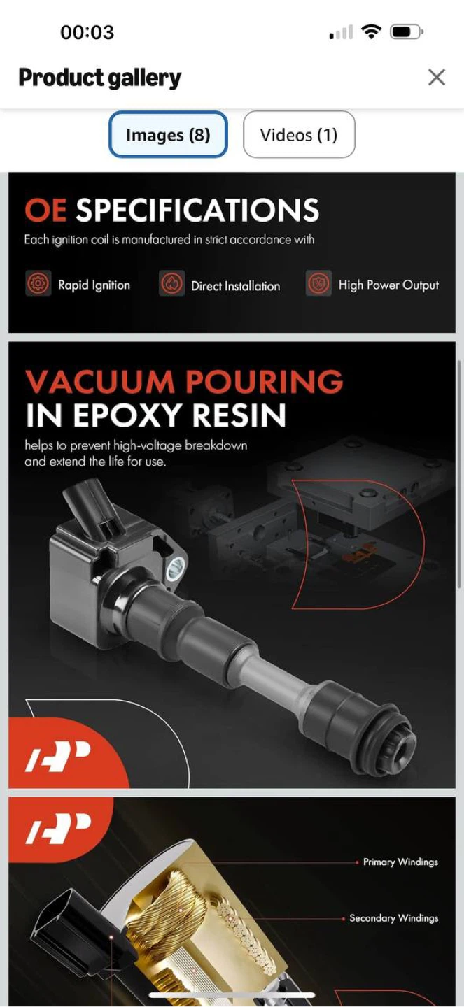 A-Premium Ignition Coil Pack 4PCS for Volvo S60 V60 XC60 XC90 2. - photo 2