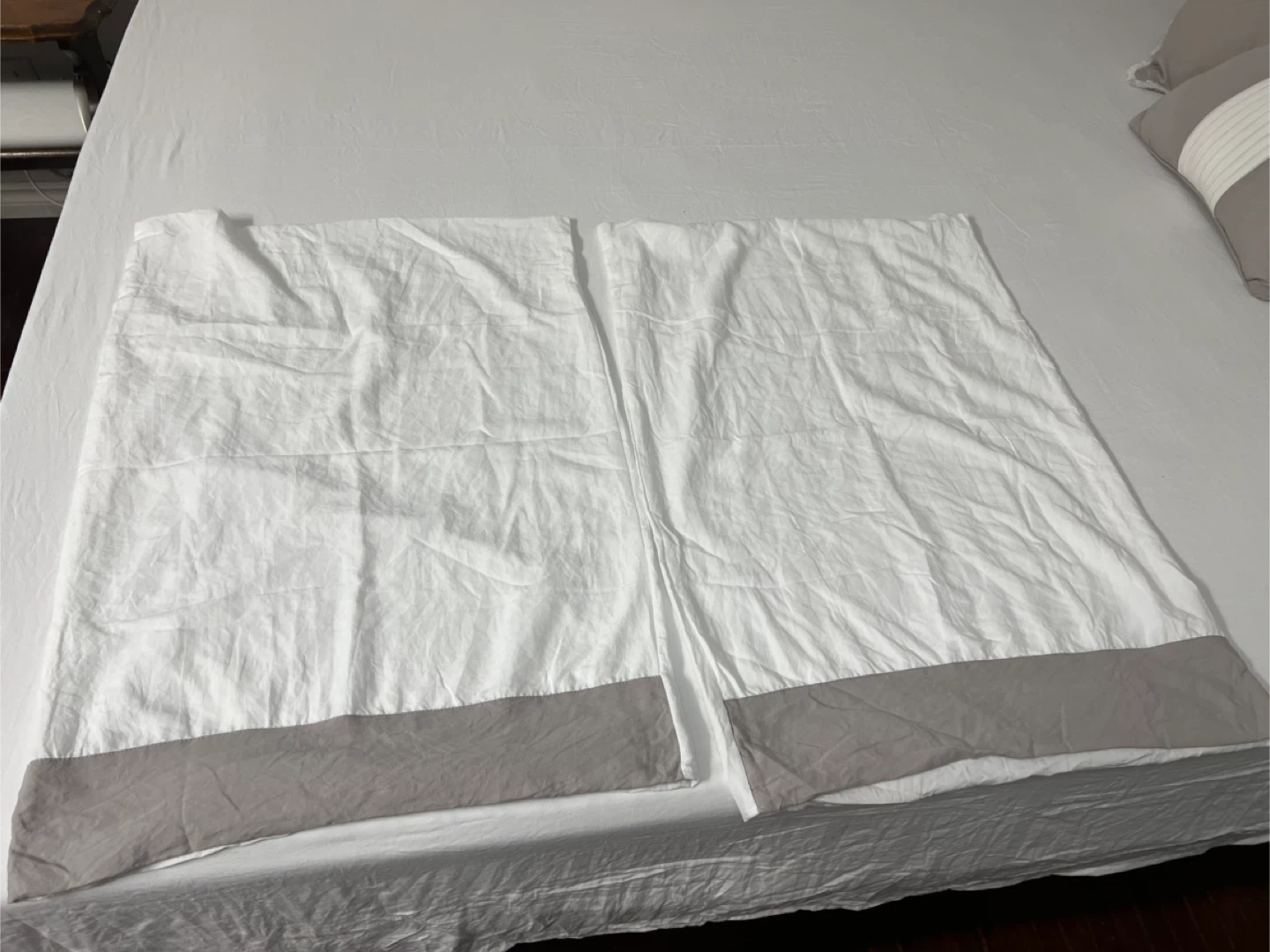 White and Grey Cotton Duvet Cover Set - photo 2