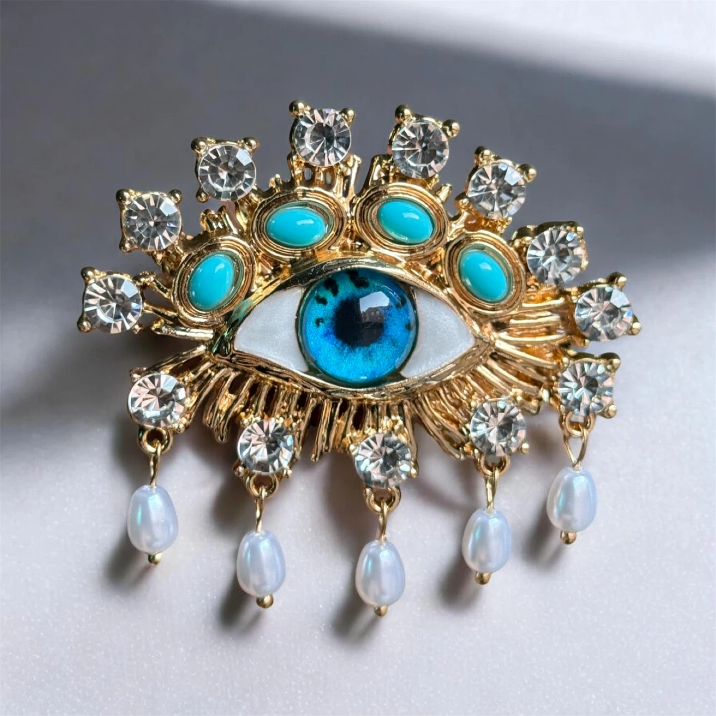 Schiaparelli Inspired Eye brooch