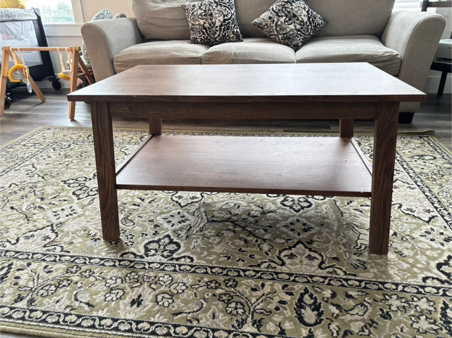 Oak Coffee Table with Shelf - photo 2