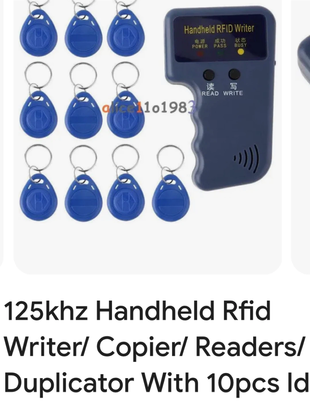 RFID Writer Copier Reader Duplicator with 10 Key Fobs - photo 2