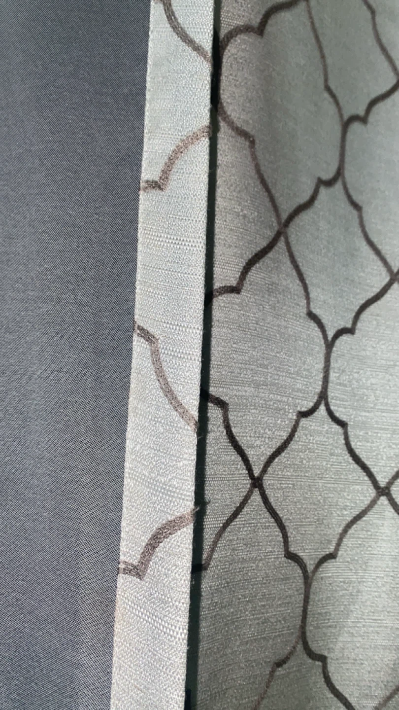 Blackout Gray Quatrefoil Pattern Grommet Curtain Panel - photo 4