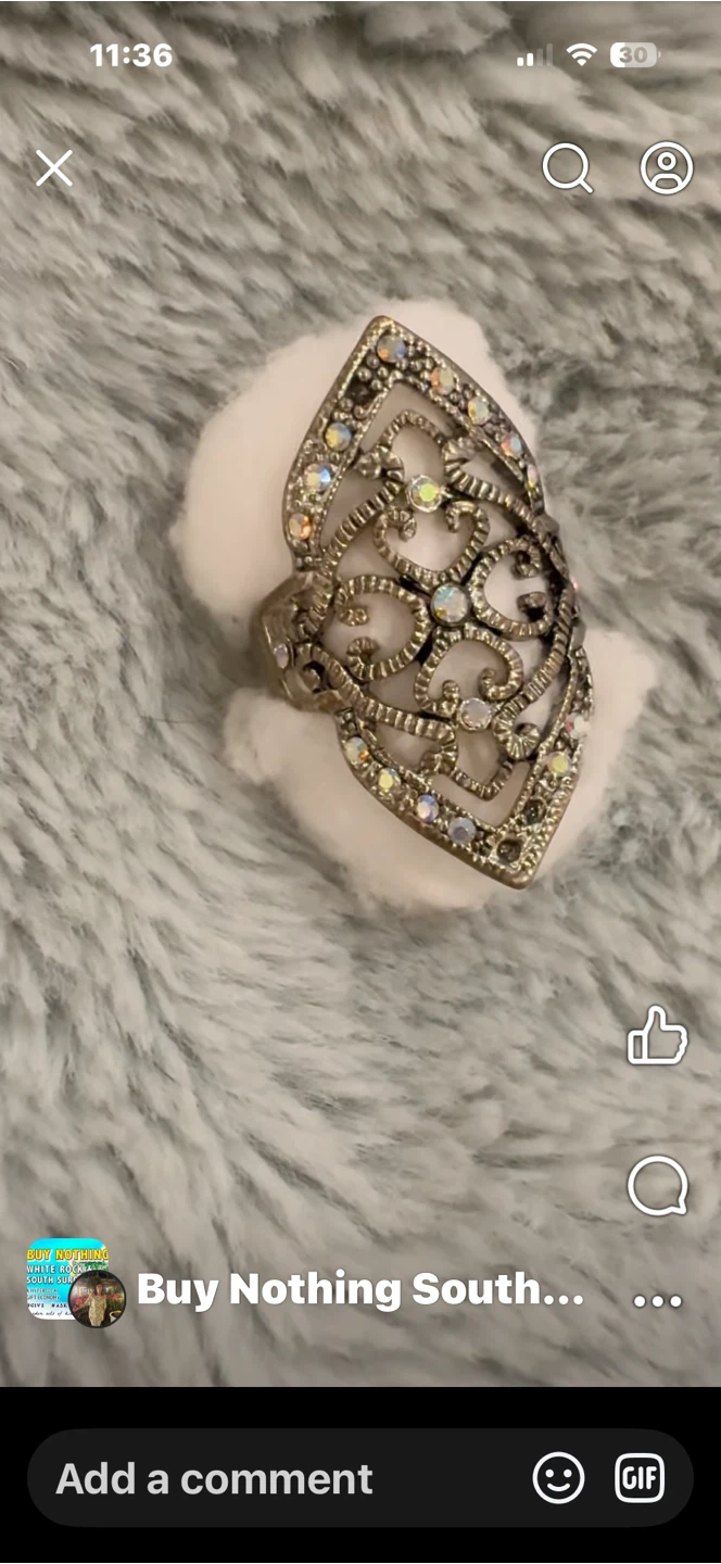 Statement Ring with Rhinestones - photo 3