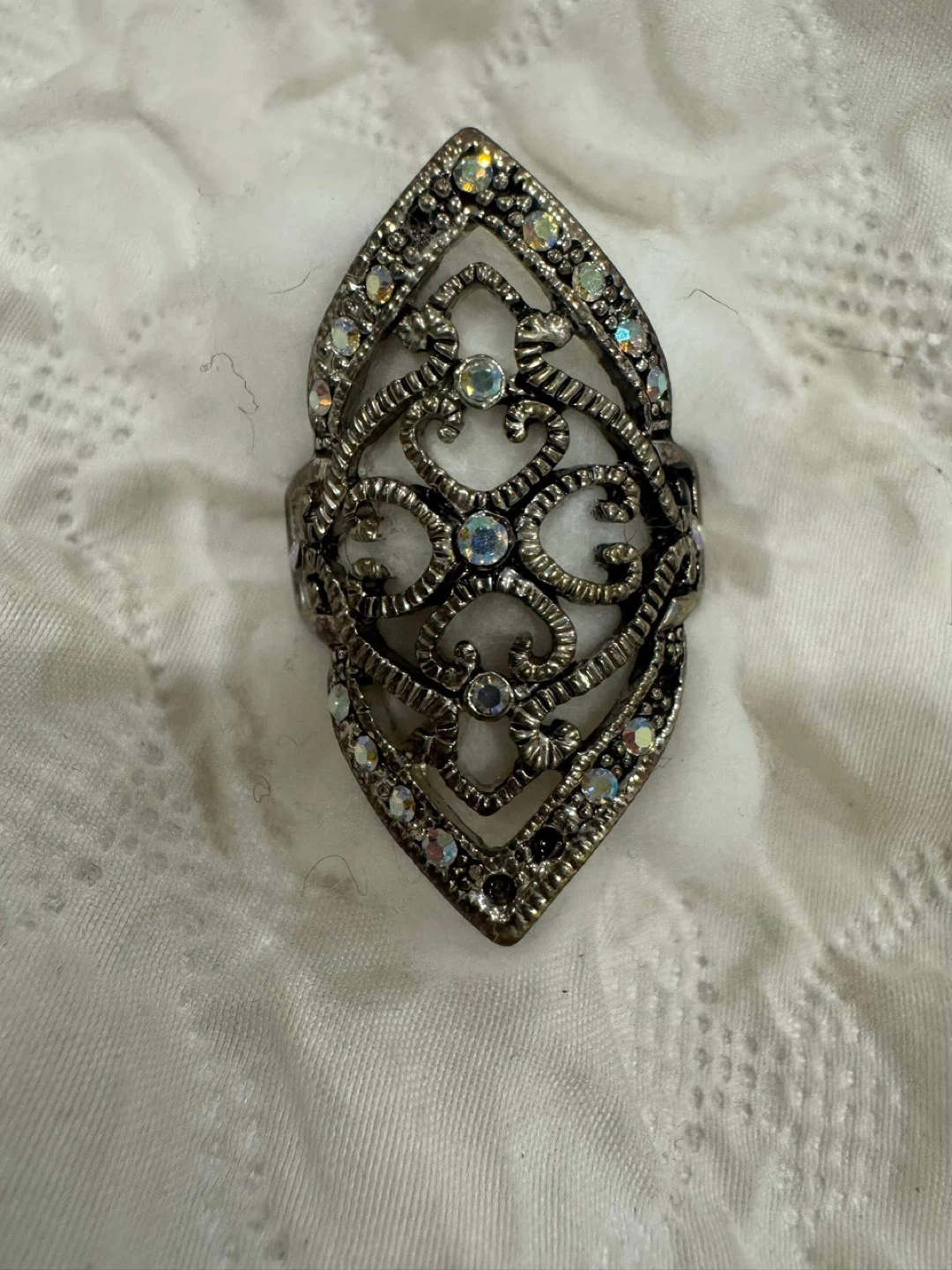 Statement Ring with Rhinestones