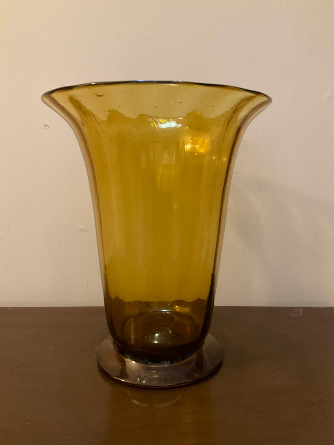 Amber Glass Vase MCM