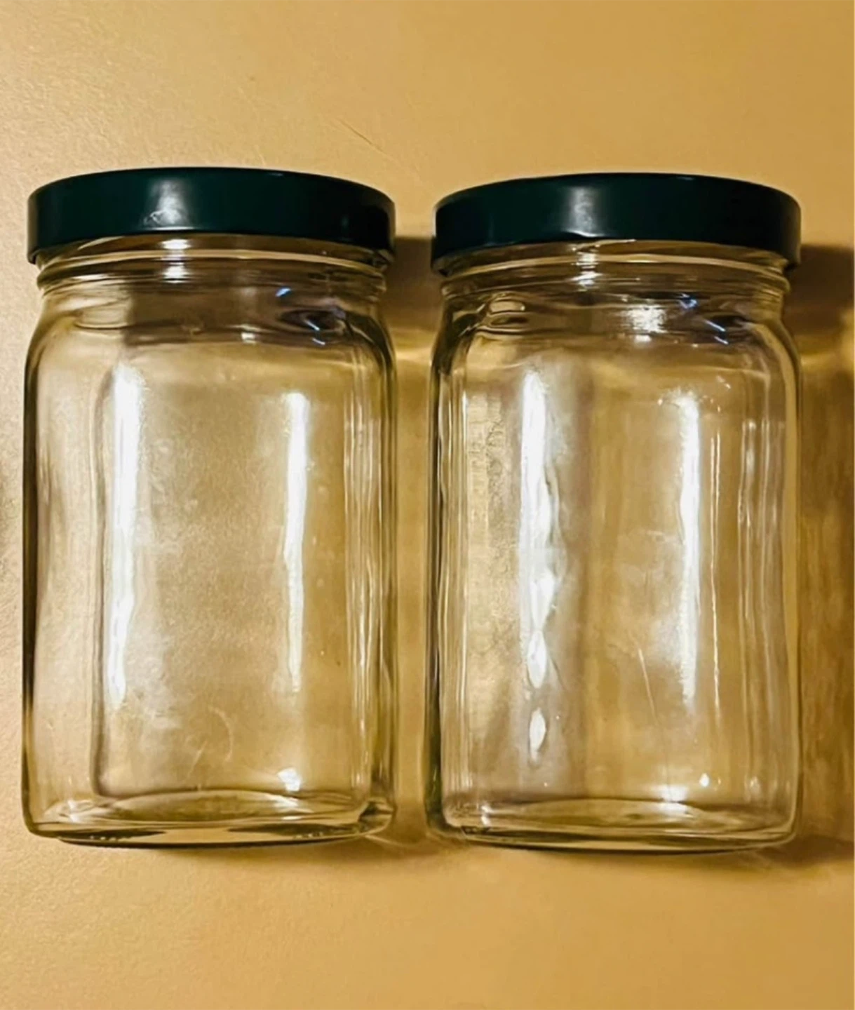 Set of 10 Clear Glass Jars with Green Lids - photo 4