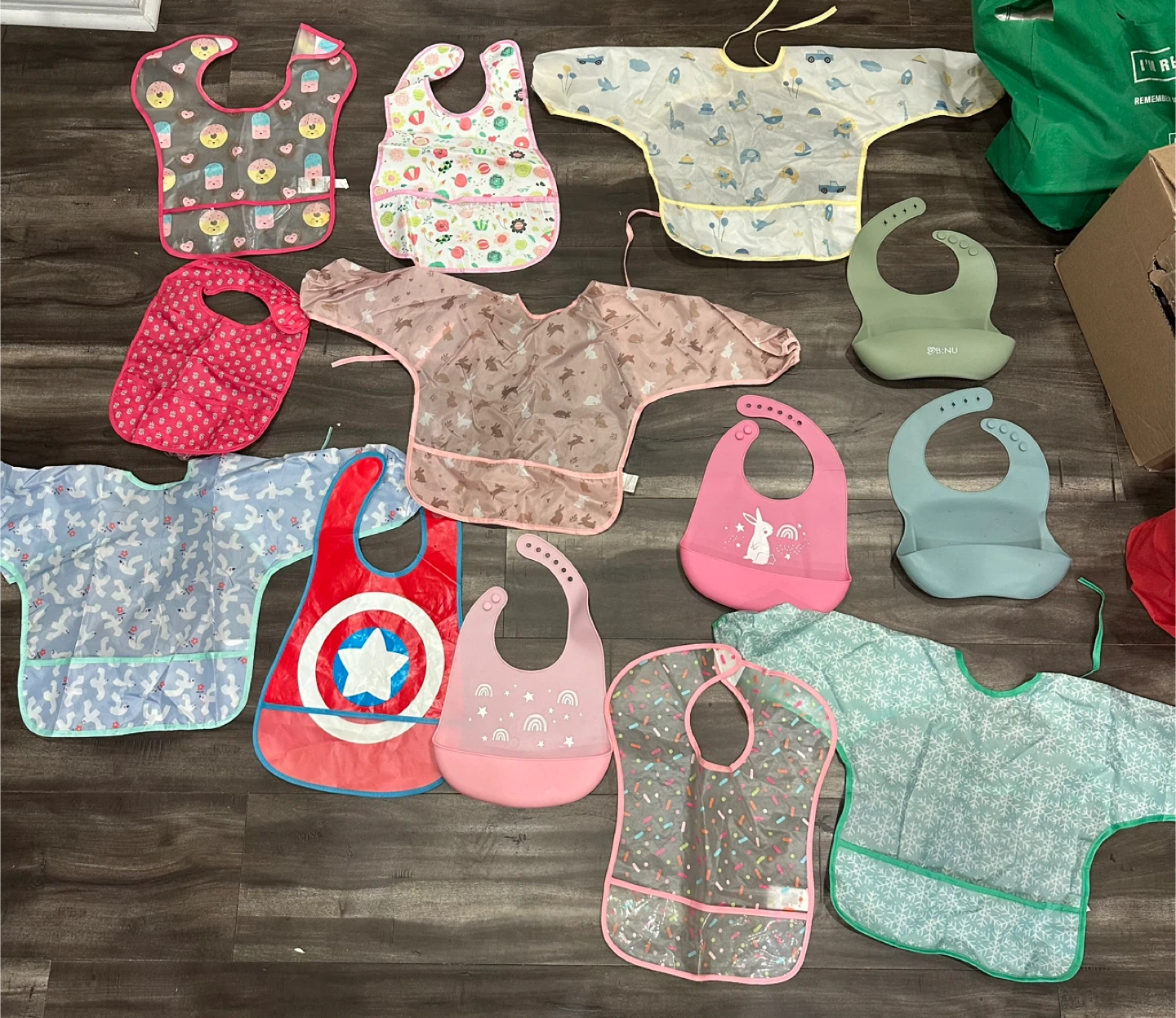 Lot of 12 Baby Bibs and Smocks