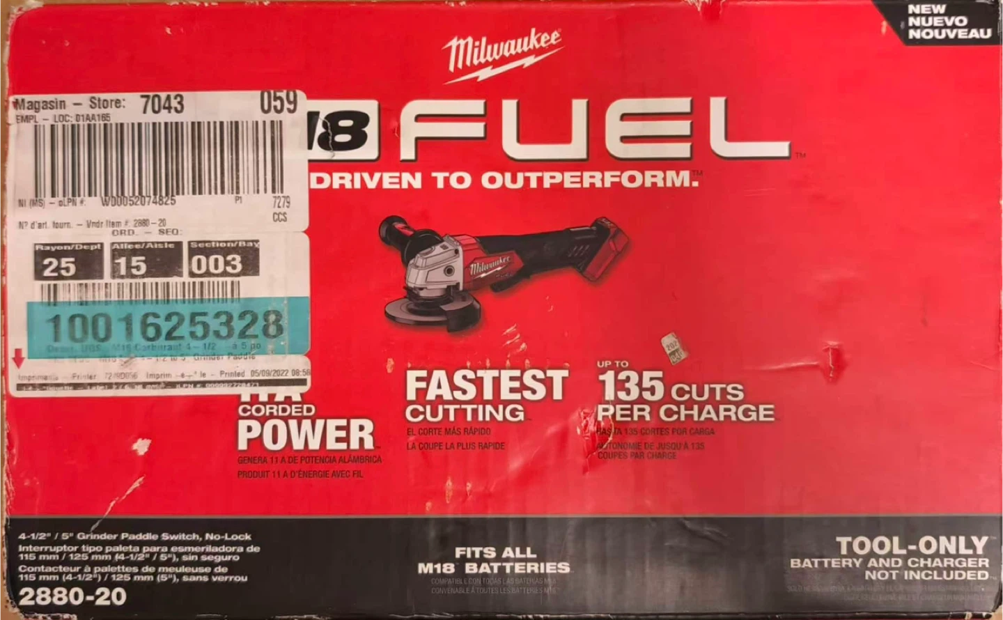 Milwaukee M18 Fuel 18V 4-1/2" Cordless Grinder