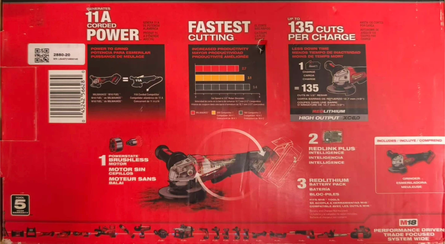 Milwaukee M18 Fuel 18V 4-1/2" Cordless Grinder - photo 2
