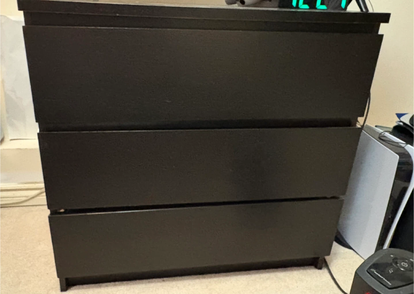 Black 3-Drawer Dresser - photo 2