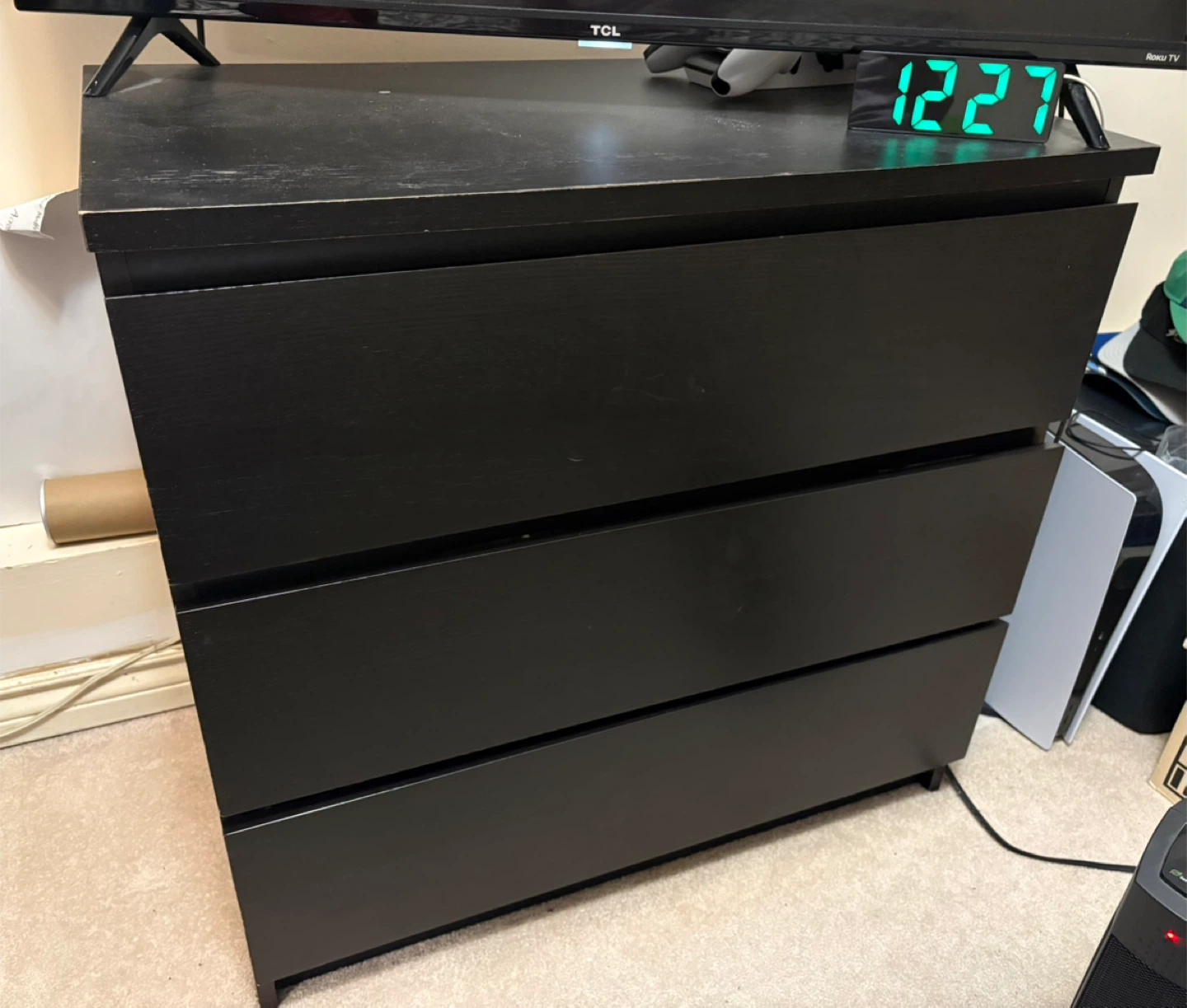 Black 3-Drawer Dresser