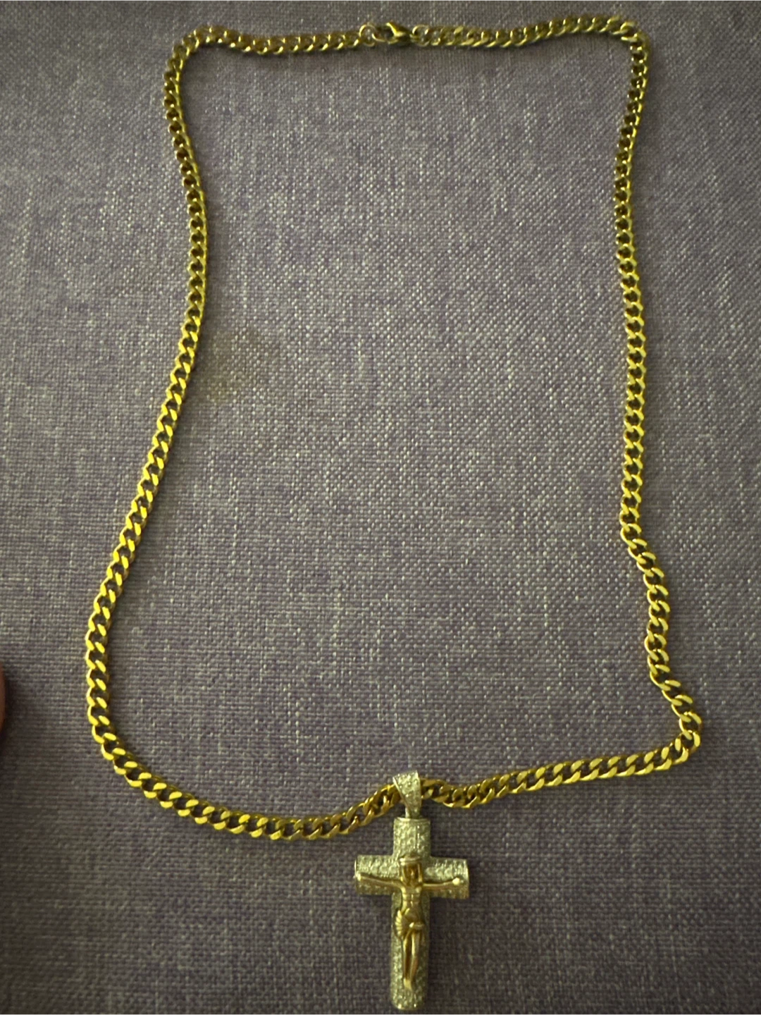 KUPING 14kGold laminated Chain with Jesus Crucifix Pendant