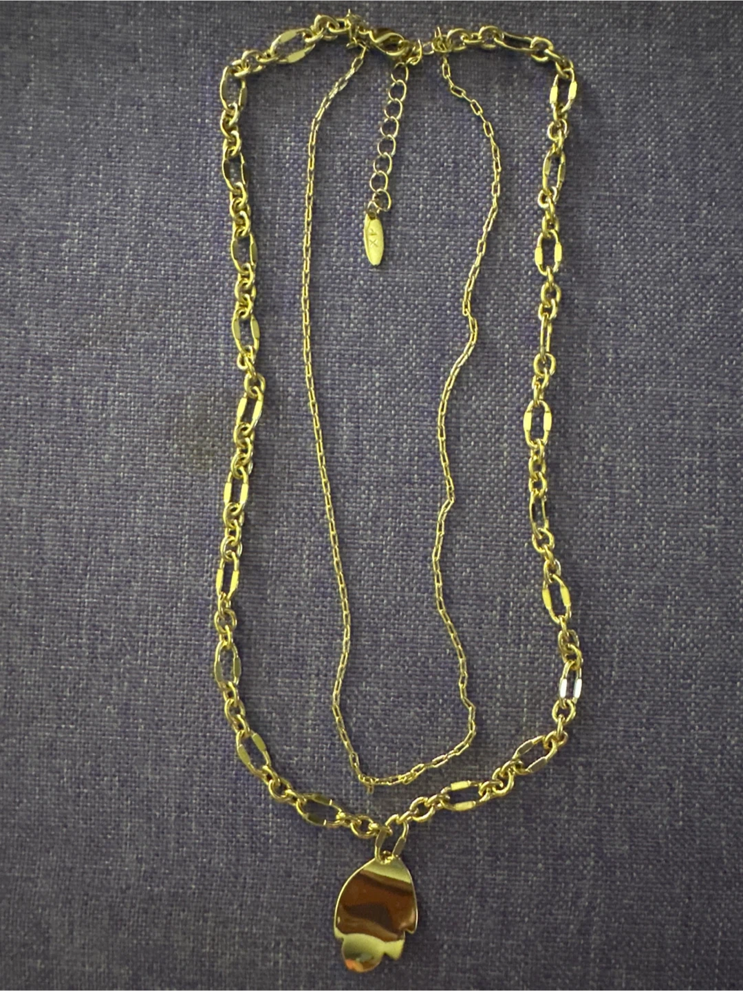 14k gold laminated Leaf Pendant Layered Necklace