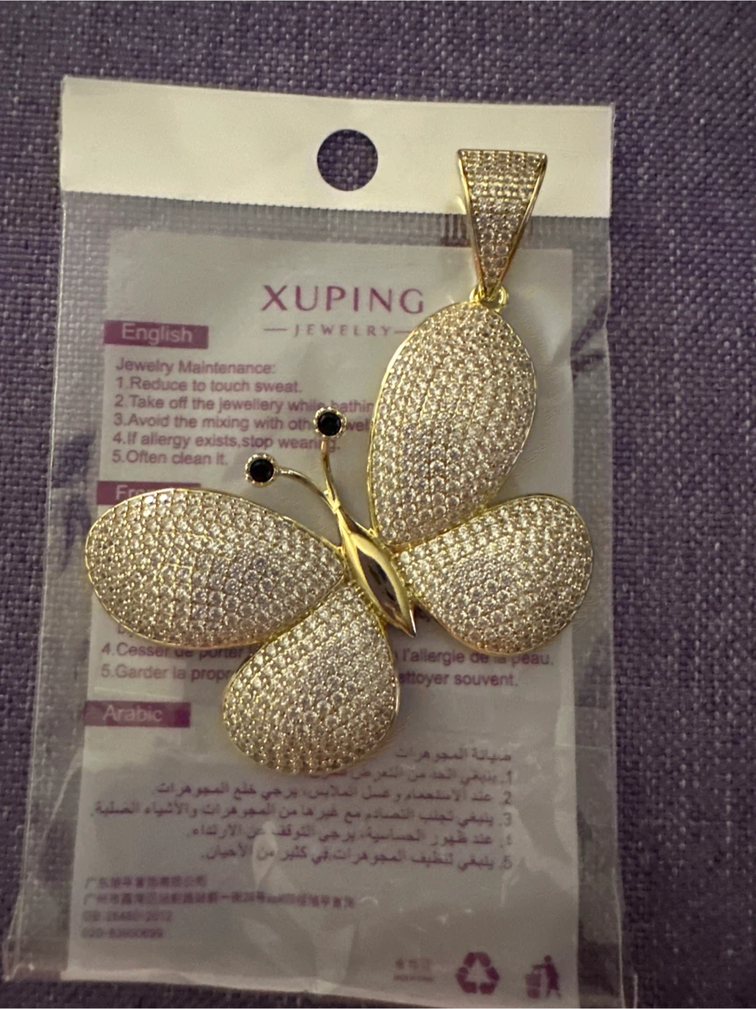 Xuping Jewelry Butterfly Pendant14k gold laminated