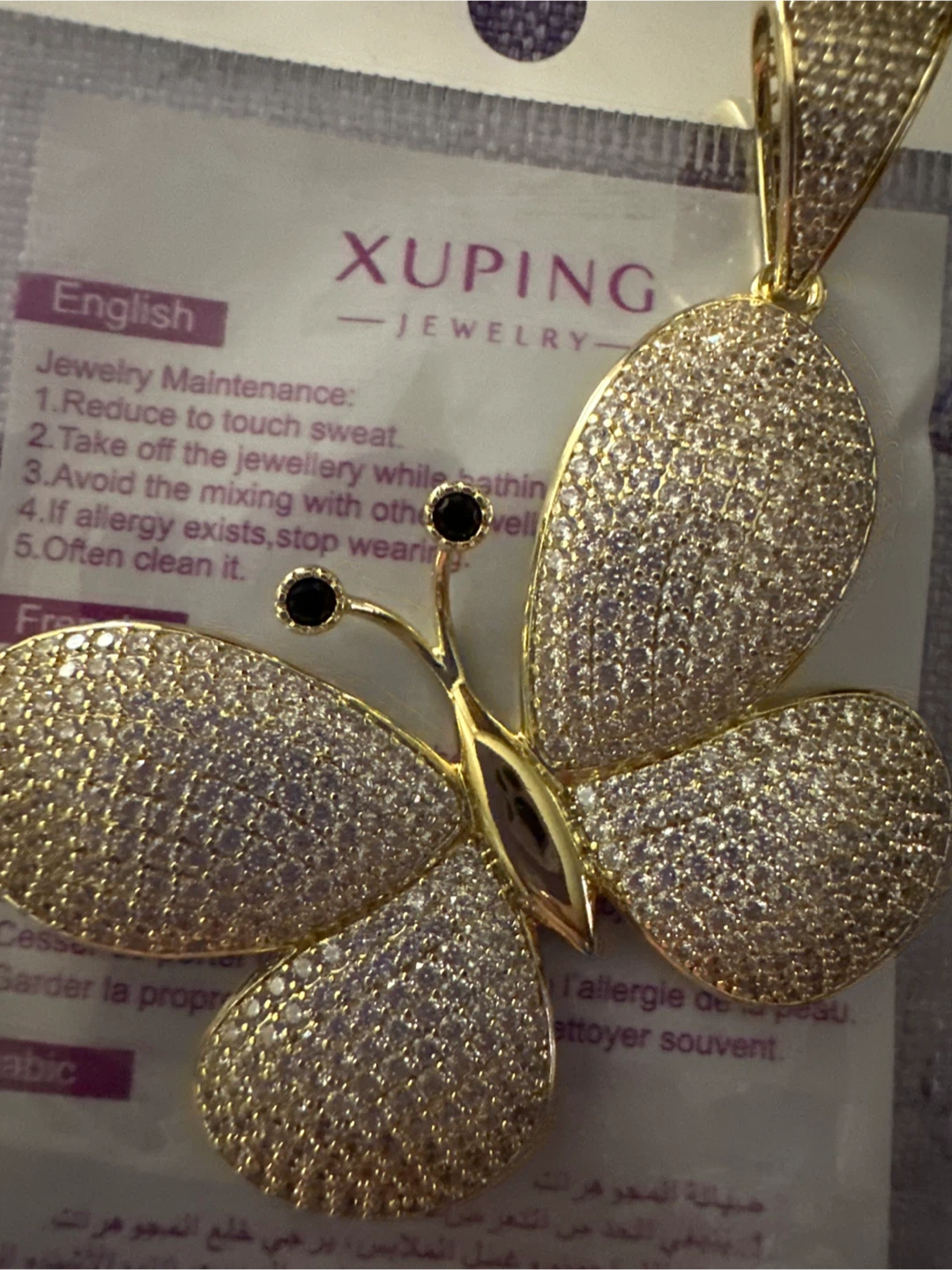 Xuping Jewelry Butterfly Pendant14k gold laminated - photo 2