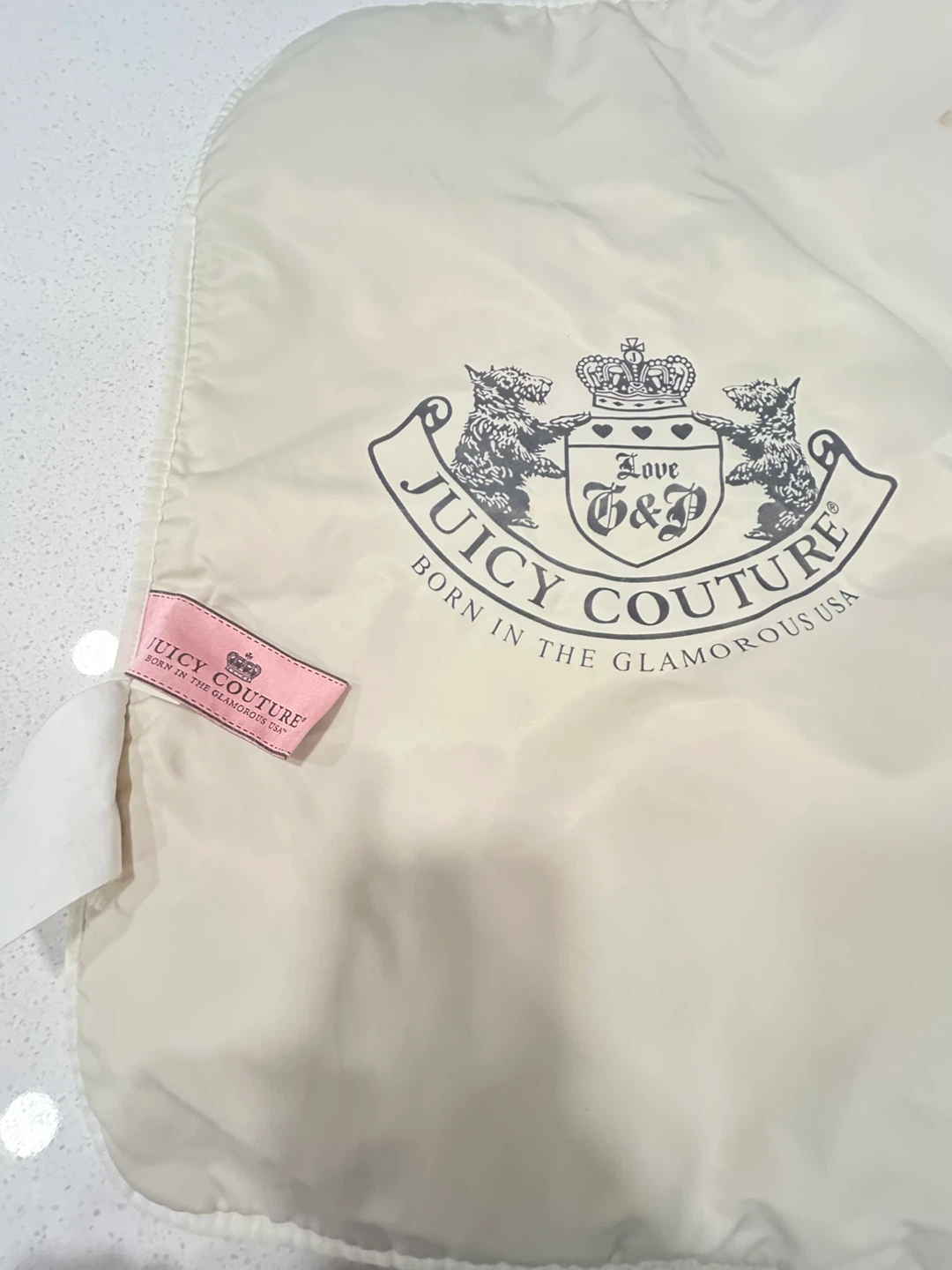 Juicy Couture Velour diaper bag  Bag with Pink Bow Charm - photo 3
