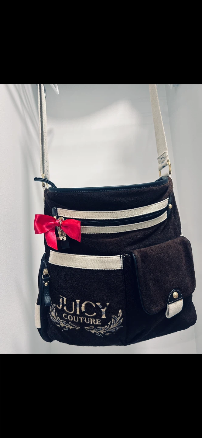 Juicy Couture Velour diaper bag  Bag with Pink Bow Charm