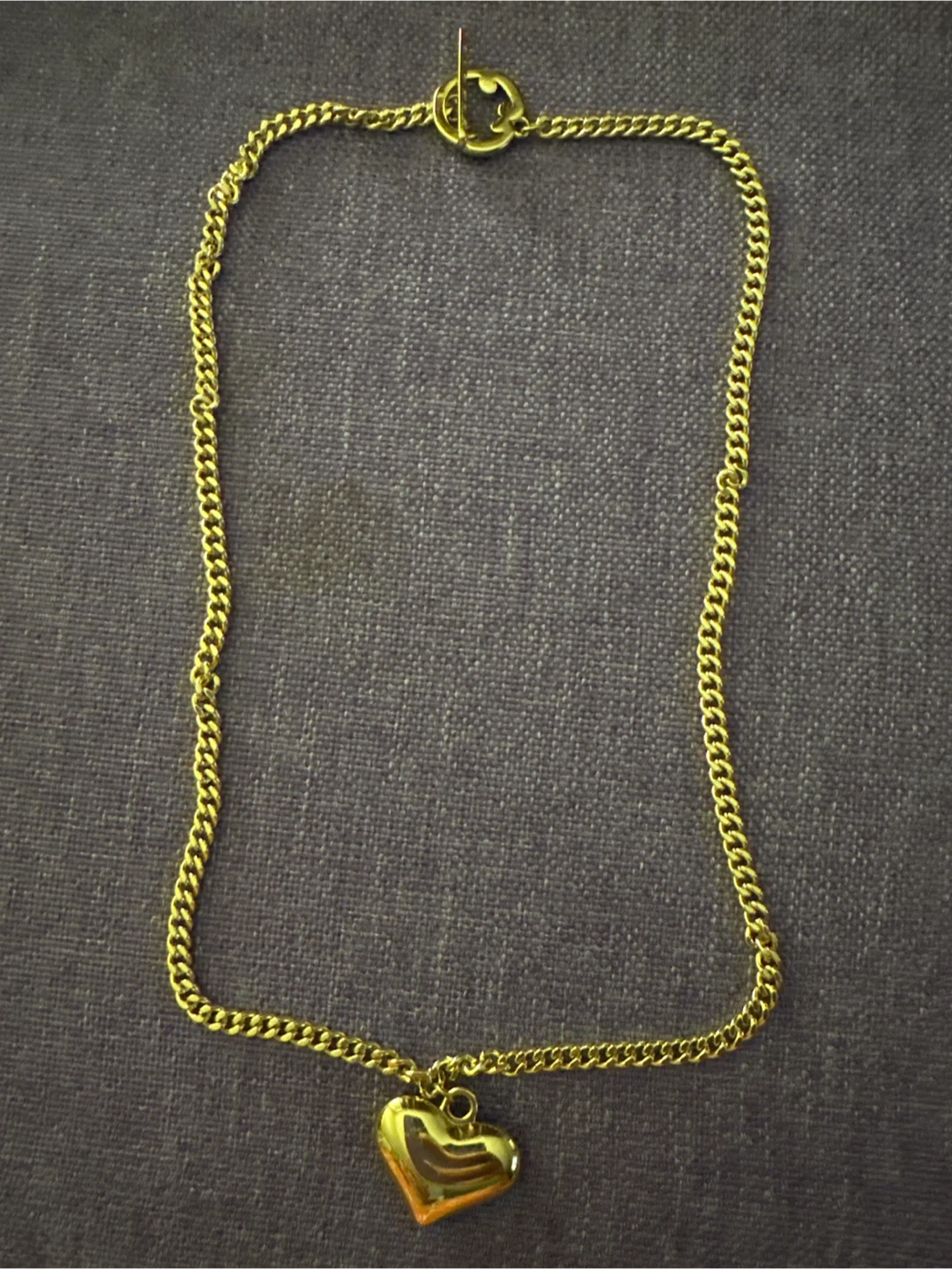 Gold Heart Pendant Chain Necklace