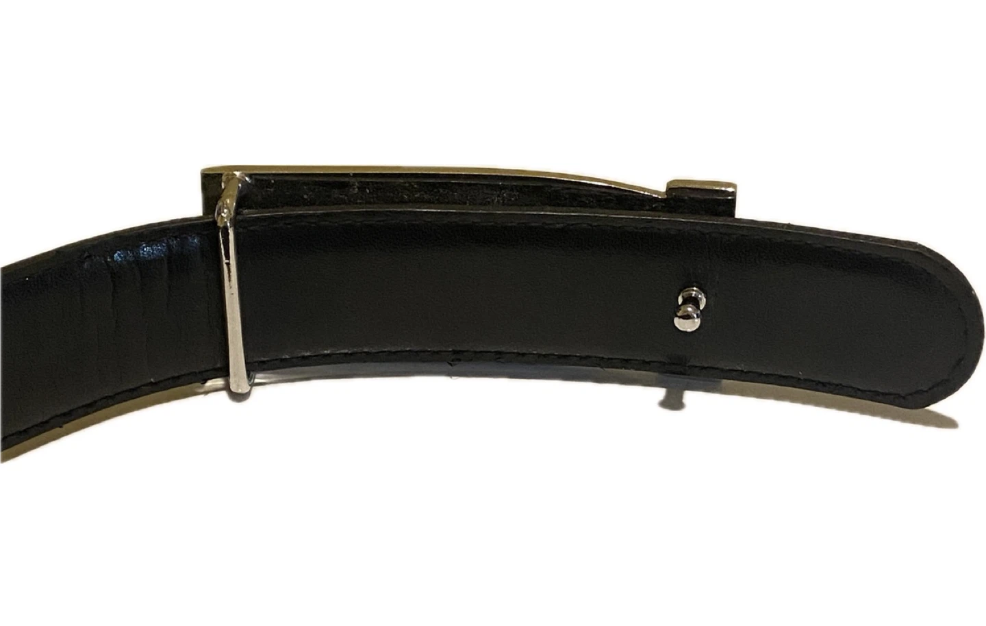 Salvatore Ferragamo Black Leather Belt with Silver Buckle - photo 3