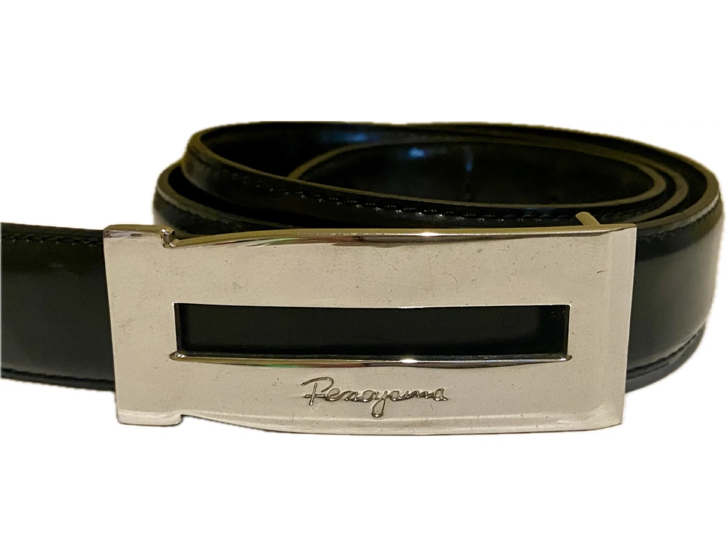 Salvatore Ferragamo Black Leather Belt with Silver Buckle - photo 2