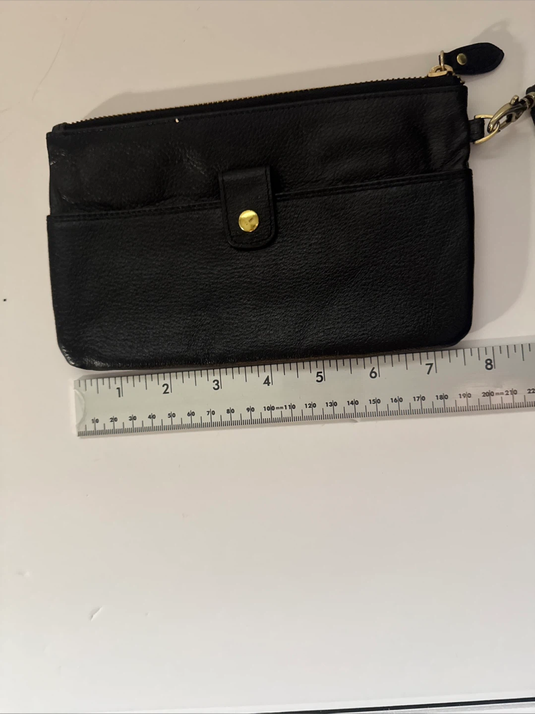 LODIS Black Leather Clutch Wristlet Like New Condition