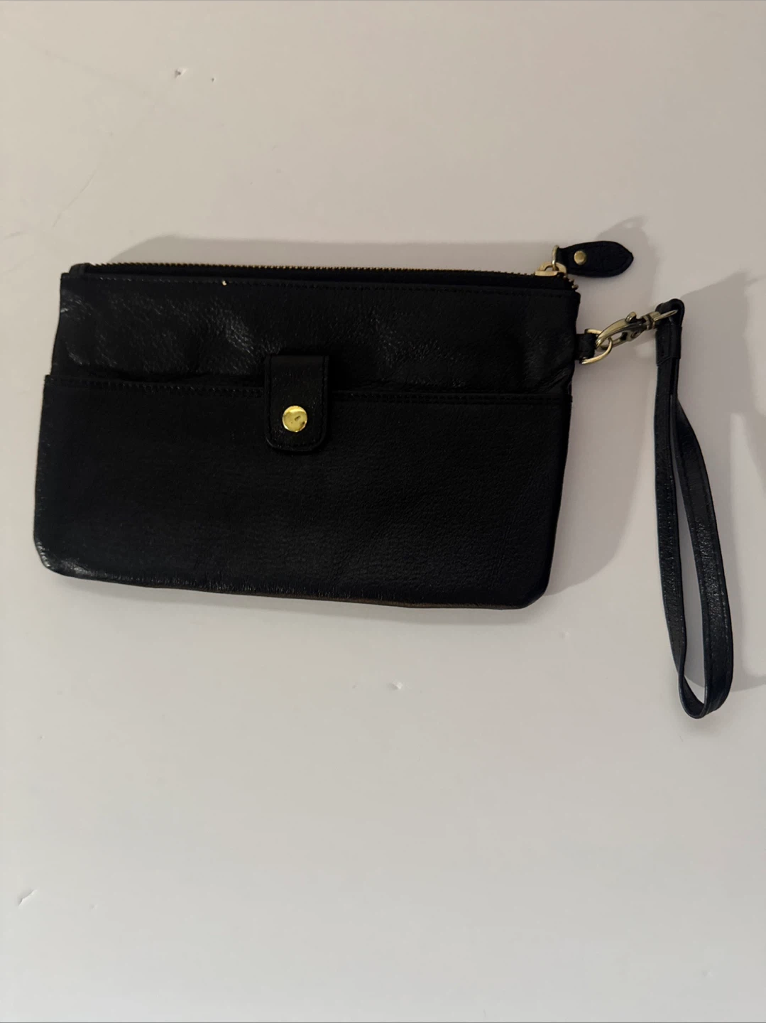 LODIS Black Leather Clutch Wristlet Like New Condition - photo 3