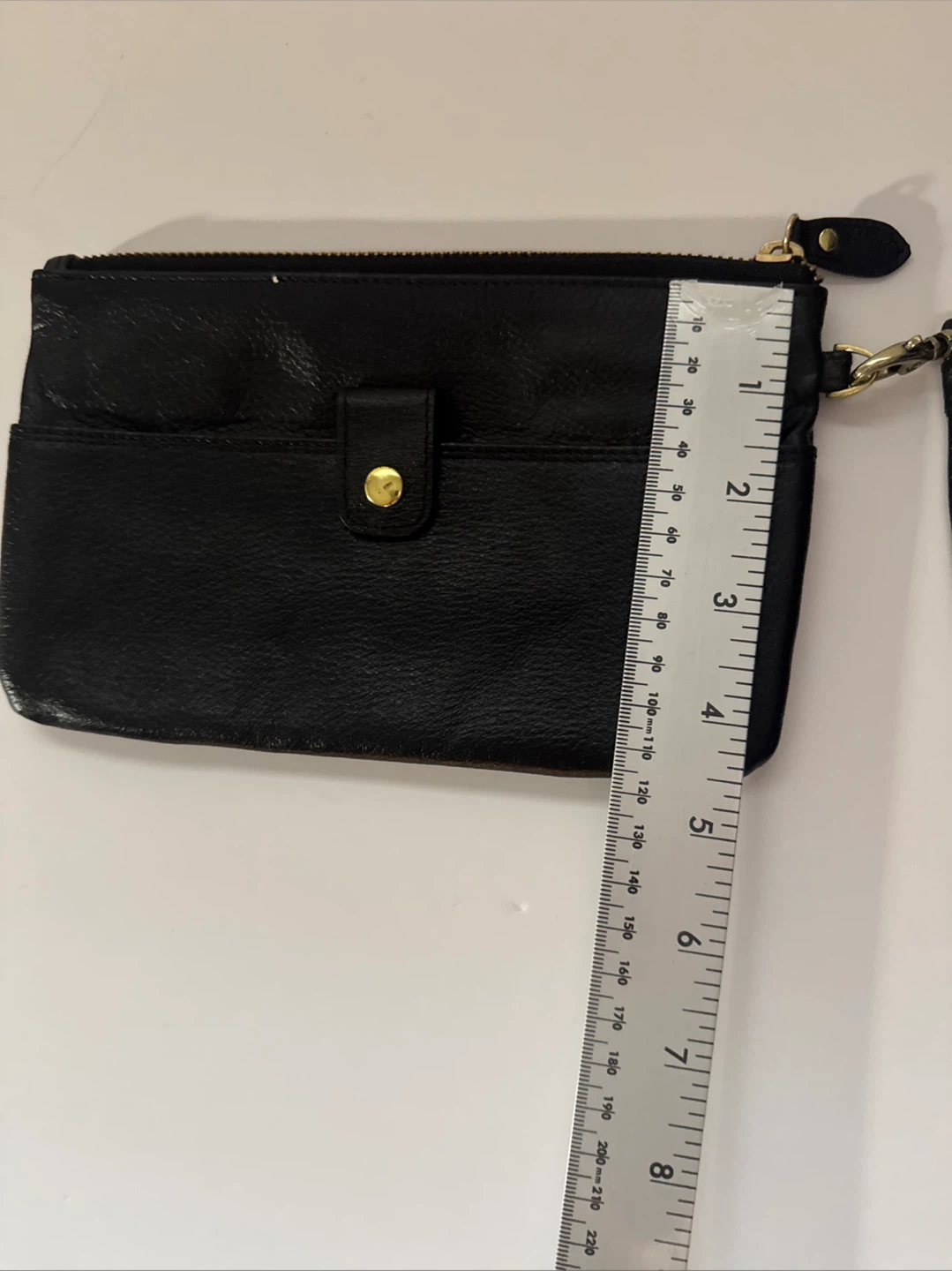 LODIS Black Leather Clutch Wristlet Like New Condition - photo 4