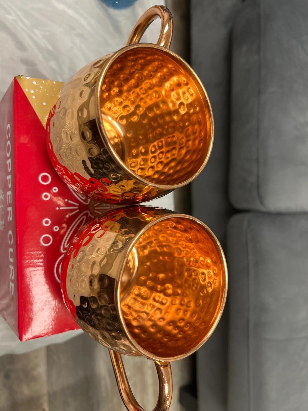 Set of 2 Copper Mugs with Coasters - photo 4