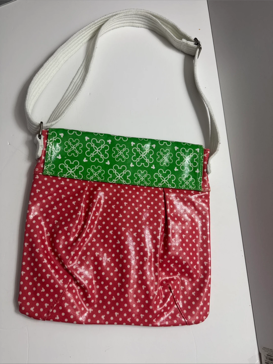 Red Polka Dot & Green Mickey Mouse Print Bag - photo 2