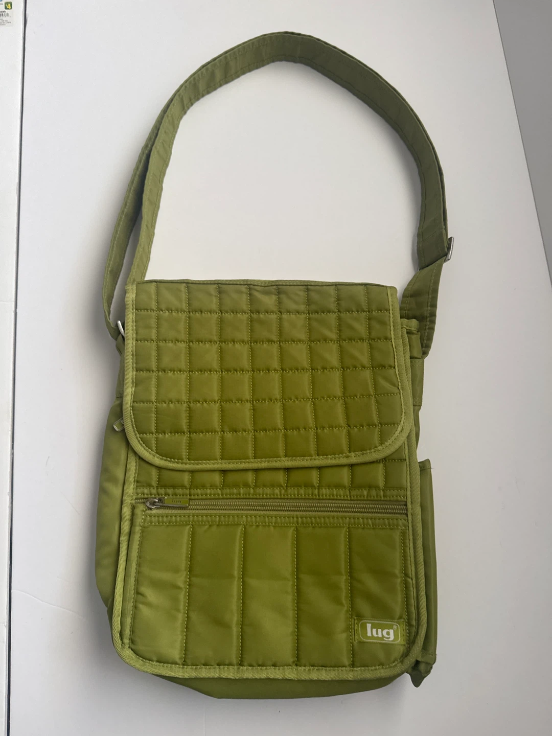 Lug Green Quilted Crossbody Bag