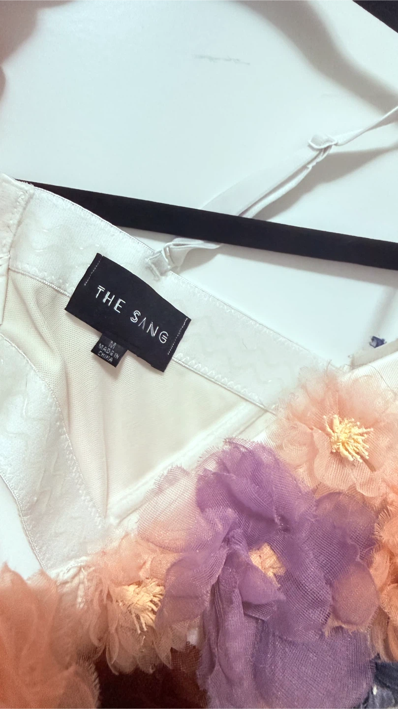 THE SANG Embellished Floral Crop Top - Size M - photo 2
