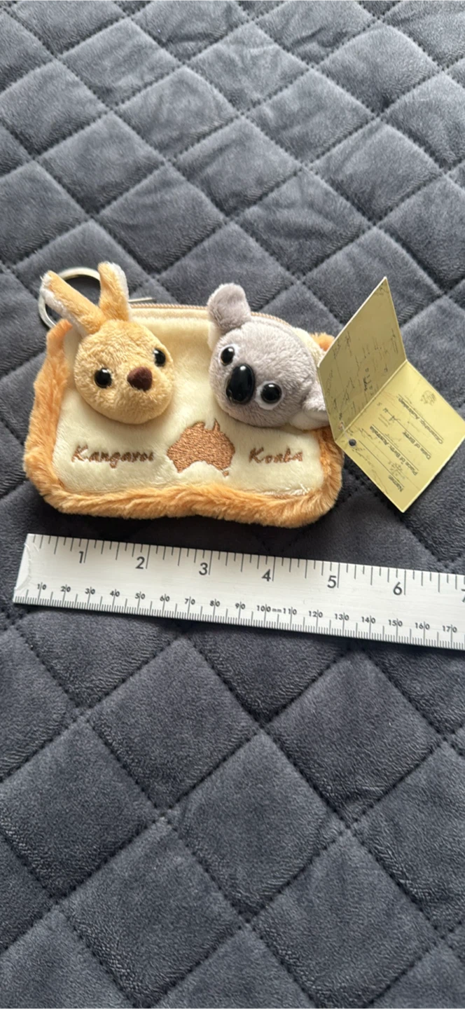 Plush Kangaroo & Koala Coin Purse with Passport Keychain - photo 3