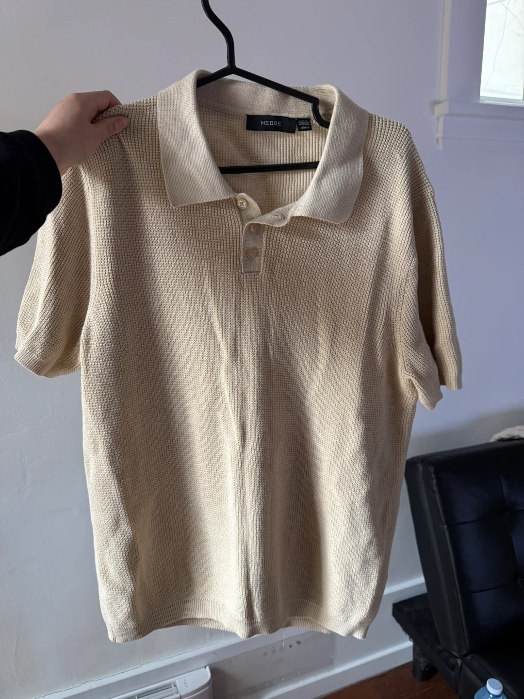 Hedge Mens SS Knit Polo - Ecru - photo 4