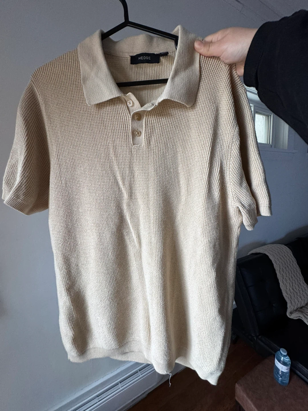 Hedge Mens SS Knit Polo - Ecru - photo 5