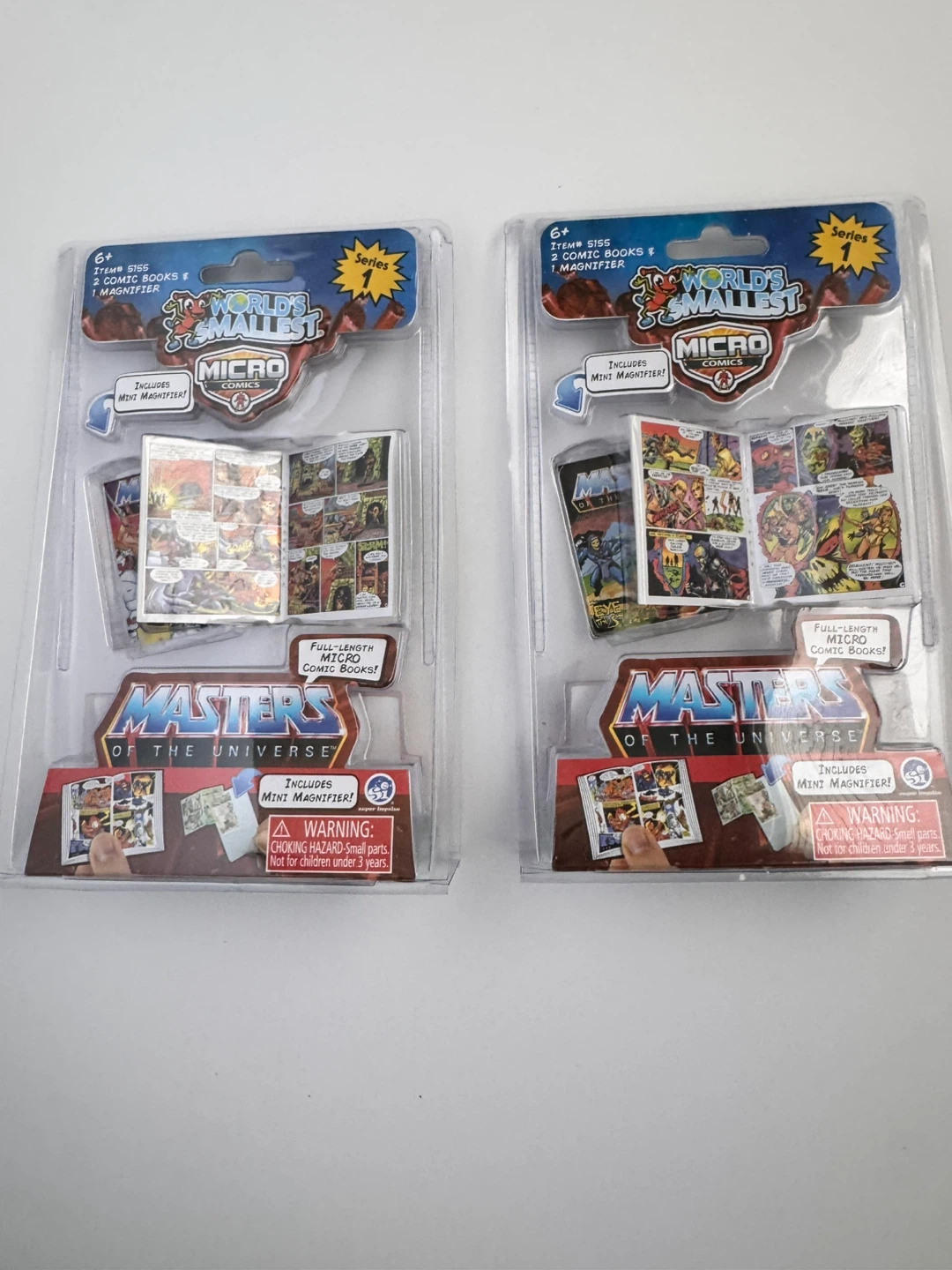 2 Masters of the Universe Micro Comic Books with Magnifier Set