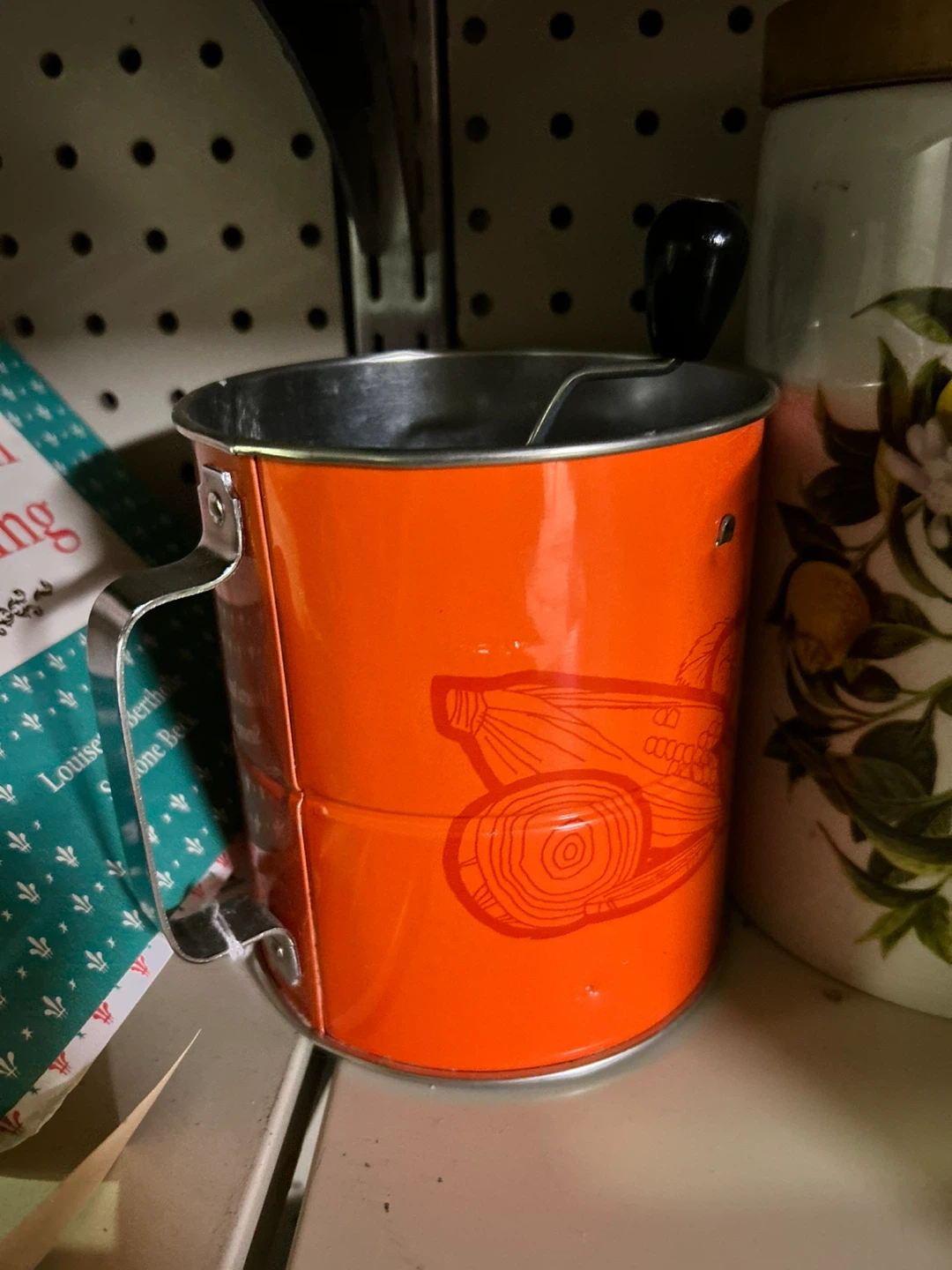Orange Flour Sifter with Handle