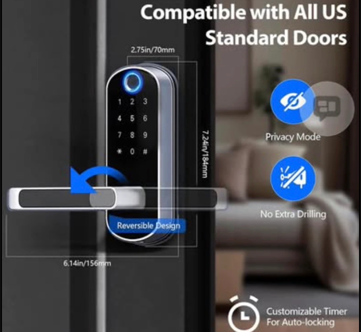 Smart Door Lock with Fingerprint and Keypad Access - photo 4