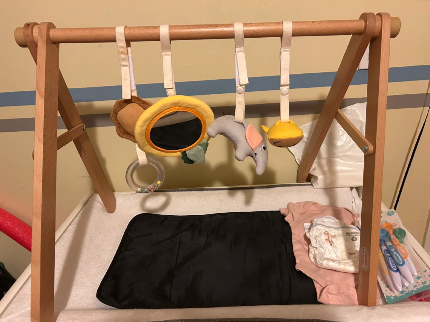 Wooden Baby Play Gym with Toys
